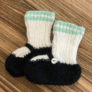 Hand Knit Mary Jane’s Baby Girl Bootie Socks